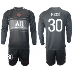 Camisola Paris Saint-Germain Lionel Messi 30 Criança Equipamento Terceiro 2021-2022 Manga Comprida